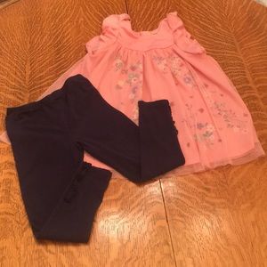 Girls floral dress and leggings set